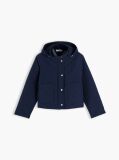 Blue Crest Embroidery Square Quilted Hooded Jacket  Women