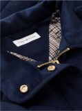 Blue Crest Embroidery Square Quilted Hooded Jacket  Women
