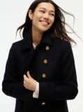 Black Manteco Wool Blend Slim Peacoat Jacket  Women