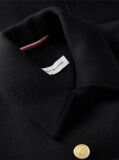 Black Manteco Wool Blend Slim Peacoat Jacket  Women