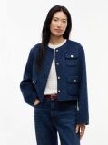 Blue Double-Faced Wool Blend Jacquard Slim Jacket  Women