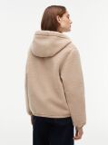 Beige Teddy Fleece Zip-Thru Relaxed Hooded Jacket  Women