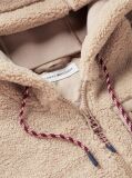 Beige Teddy Fleece Zip-Thru Relaxed Hooded Jacket  Women