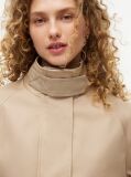 Beige Flag Jacquard Twill Relaxed Cape Coat  Women