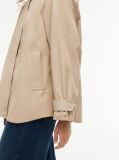 Beige Flag Jacquard Twill Relaxed Cape Coat  Women