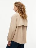 Beige Flag Jacquard Twill Relaxed Cape Coat  Women