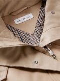 Beige Flag Jacquard Twill Relaxed Cape Coat  Women