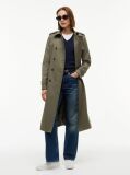 Green Buckle Belt Double Breasted Trench Coat  Women