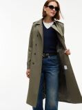 Green Buckle Belt Double Breasted Trench Coat  Women