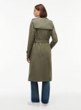 Green Buckle Belt Double Breasted Trench Coat  Women