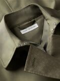 Green Buckle Belt Double Breasted Trench Coat  Women