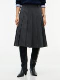 Grey Metal Flag Pleated Skirt  Women