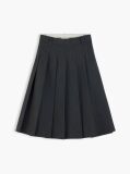 Grey Metal Flag Pleated Skirt  Women