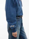 Blue Logo Zip-Thru Oversized Hoody  Women