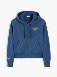 Blue Logo Zip-Thru Oversized Hoody  Women