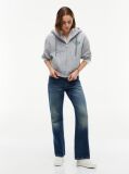 Grey Logo Zip-Thru Oversized Hoody  Women