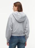 Grey Logo Zip-Thru Oversized Hoody  Women