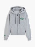Grey Logo Zip-Thru Oversized Hoody  Women