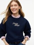 Blue Logo Relaxed Terry Sweatshirt  Women