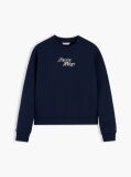 Blue Logo Relaxed Terry Sweatshirt  Women