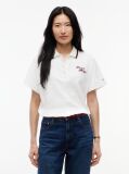 Beige Relaxed Fit Logo Polo Shirt  Women