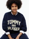 Μπλε Oversized Φούτερ Με Varsity Λογότυπο   Γυναίκες