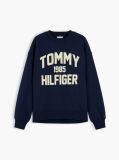 Μπλε Oversized Φούτερ Με Varsity Λογότυπο   Γυναίκες
