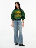 Πράσινο Oversized Φούτερ Με Varsity Λογότυπο   Γυναίκες