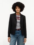 Black Timeless Wool Blend Single Breasted Blazer  Women