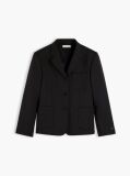 Black Timeless Wool Blend Single Breasted Blazer  Women