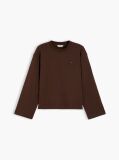 Brown Interlock Knit Relaxed Long Sleeve T-Shirt  Women