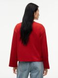 Κόκκινο Άνετο Μακρυμάνικο T-Shirt Με Interlock Πλέξη  Γυναίκες