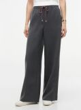 Grey Global Stripe Drawstring Wide Leg Trousers  Women