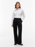 White Relaxed Fit Double Cuff Poplin Shirt  Women
