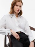 White Relaxed Fit Double Cuff Poplin Shirt  Women