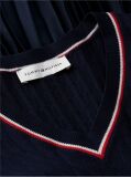 Blue Crepe Mixed Texture Mini Dress  Women