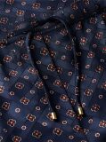 Blue Jacquard Scarf Print Relaxed Straight Trousers  Women