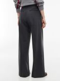 Grey Pleated Twill Wide Leg Trousers  Women
