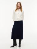 Blue Premium Knit Slim A-Line Midi Skirt  Women