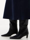 Blue Premium Knit Slim A-Line Midi Skirt  Women