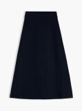 Blue Premium Knit Slim A-Line Midi Skirt  Women