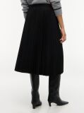 Black Pleated Twill Midi Skirt  Women