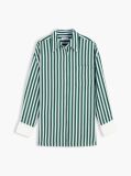 Multi Relaxed Fit Stripe Double Cuff Shirt  Women