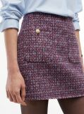 Multi Gold-Tone Button Wool Blend Mini Skirt  Women