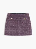 Multi Gold-Tone Button Wool Blend Mini Skirt  Women