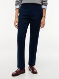 Blue Slim Straight Gabardine Trousers  Women