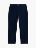 Blue Slim Straight Gabardine Trousers  Women