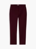Red Slim Straight Gabardine Trousers  Women