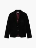 Μαύρο Βελουτέ Blazer Σε Κανονική Γραμμή Με Χρυσά Κουμπιά  Γυναίκες