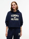 Μπλε Άνετο Fleece Hoody Με Varsity Λογότυπο  Γυναίκες